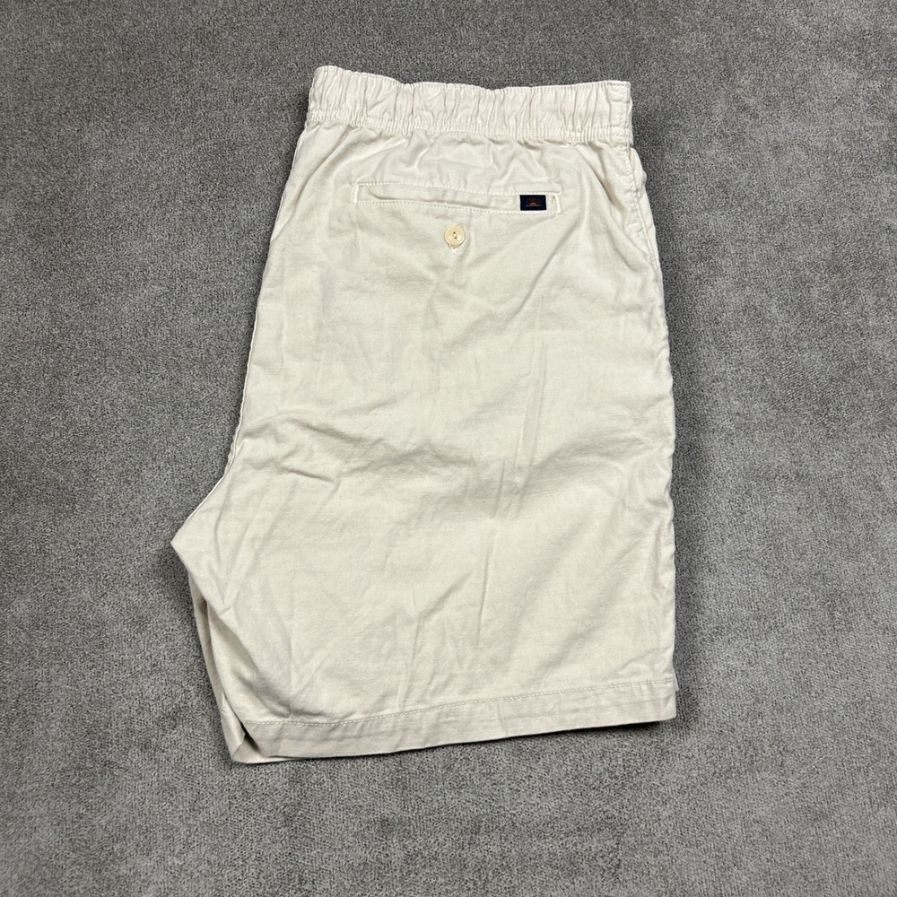 Faherty Essential Drawstring Shorts Mens XXL 6" Khaki Organic Cotton Chino